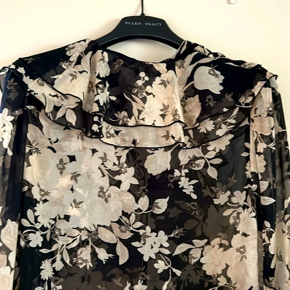 NWOT.  Zara floral blouse.  Lightweight, feminine and sheer. - Picture 7 of 10
